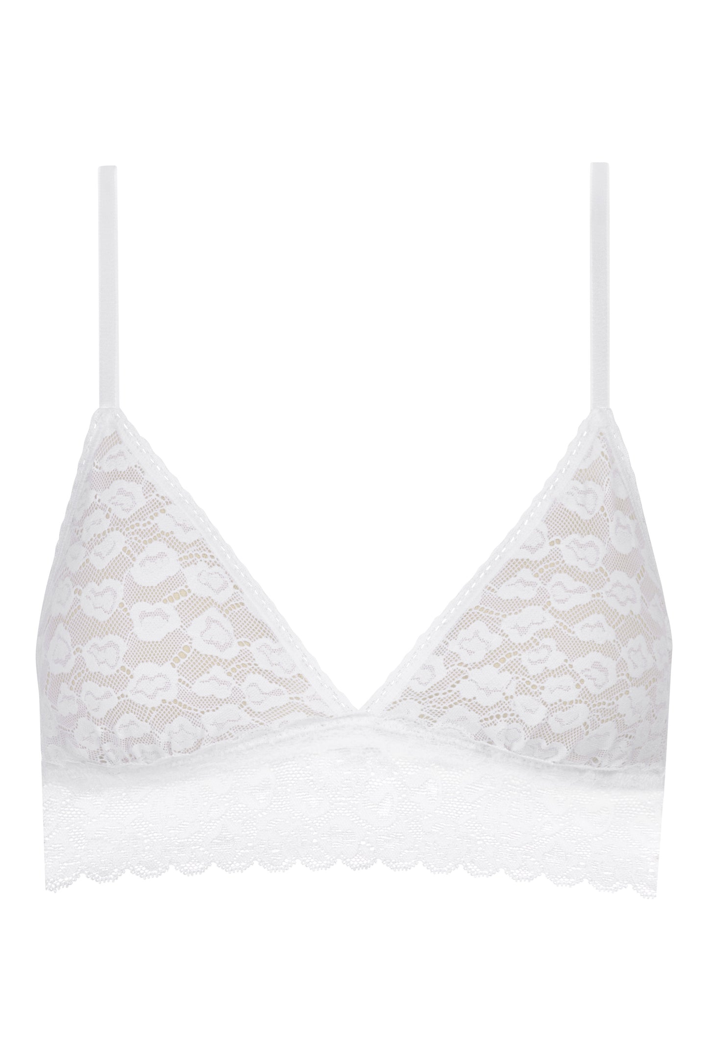 Savage Lace Triangle Bralette - White