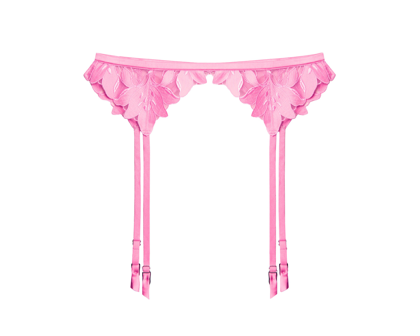 Fleur Du Mal Lily Embroidery Garter - Pink Lemonade