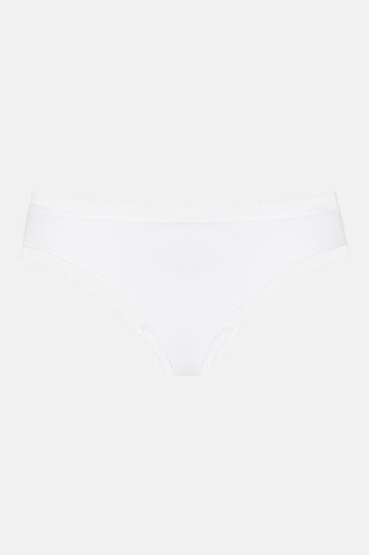 Mey Modal Lace Hipster - White