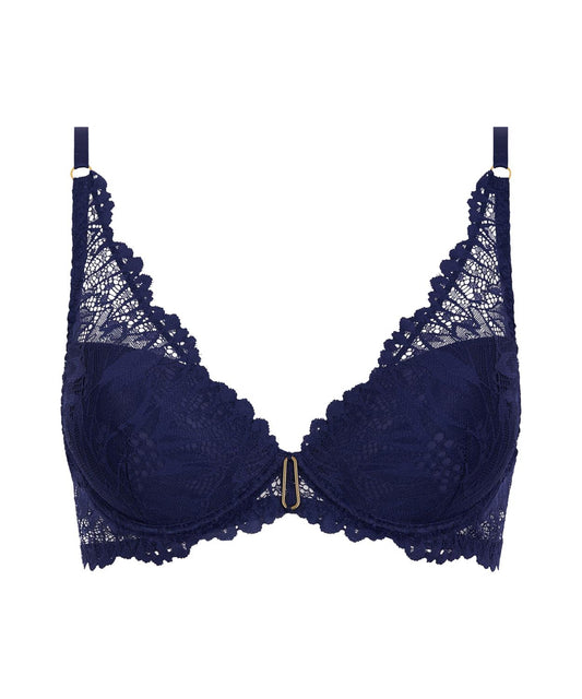 Aubade Flowermania Plunge Bra - Midnight Blue