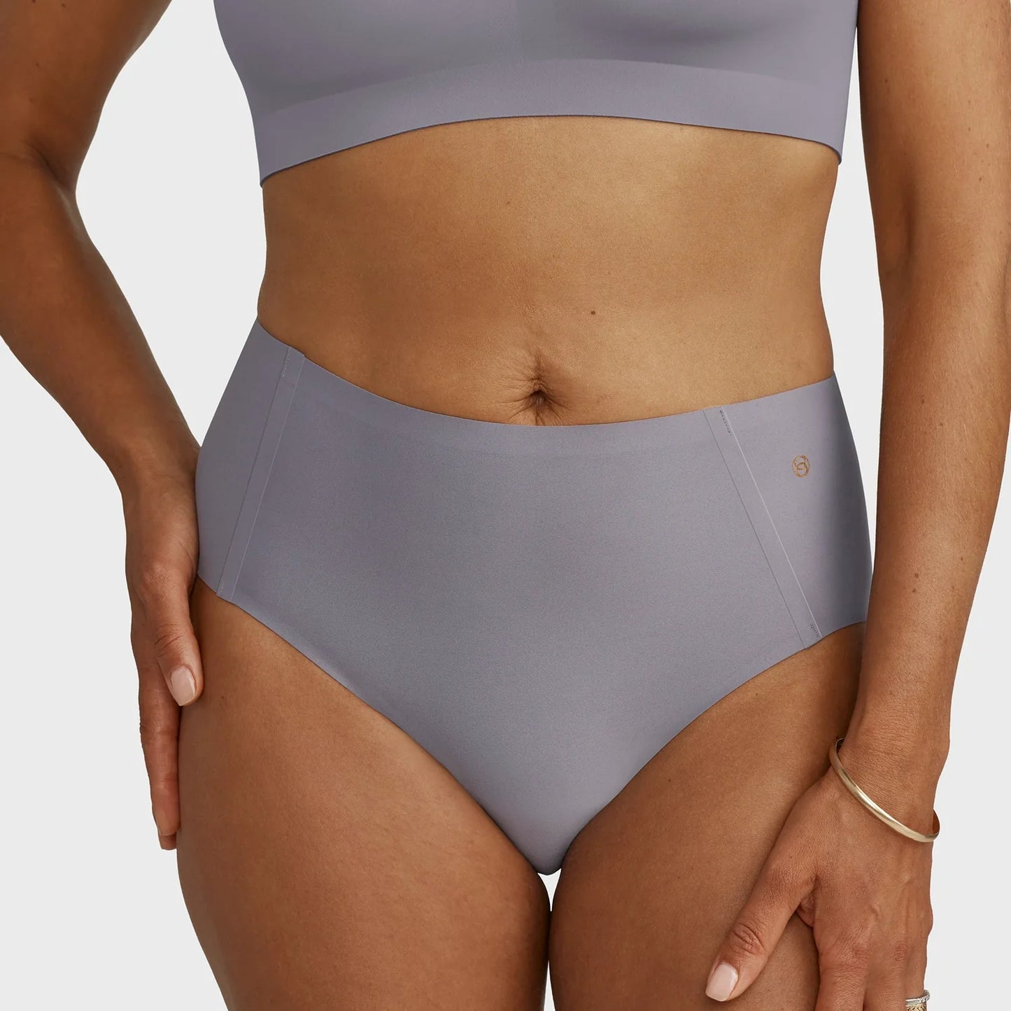 Evelyn & Bobbie High Waisted Retro Bikini - London Fog