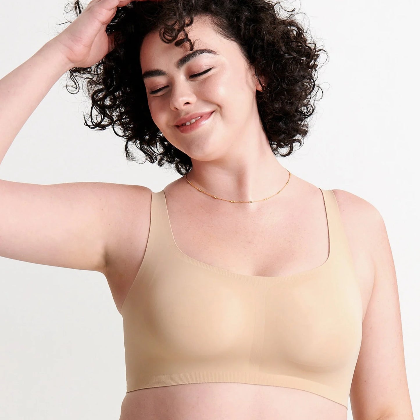 Evelyn & Bobbie Wire-Free Scoop Neck Bra - Sand