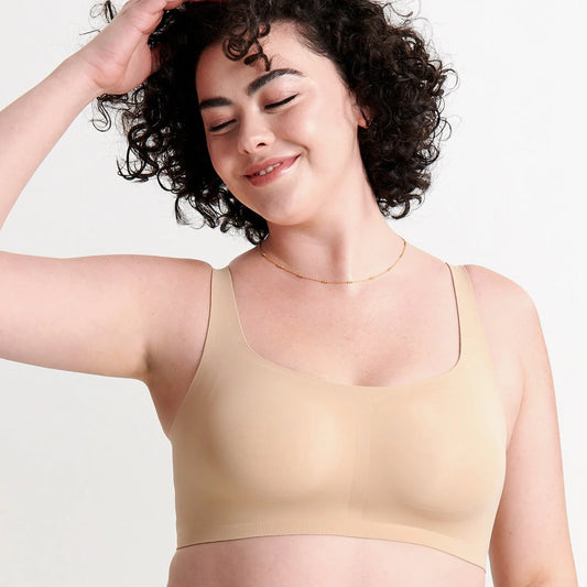 Evelyn & Bobbie Wire-Free Scoop Neck Bra - Sand