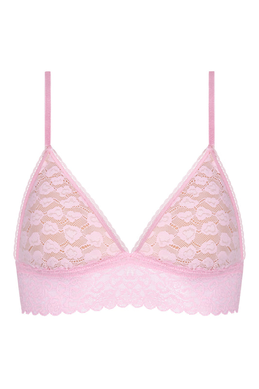 Savage Lace Triangle Bralette - Soft Pink