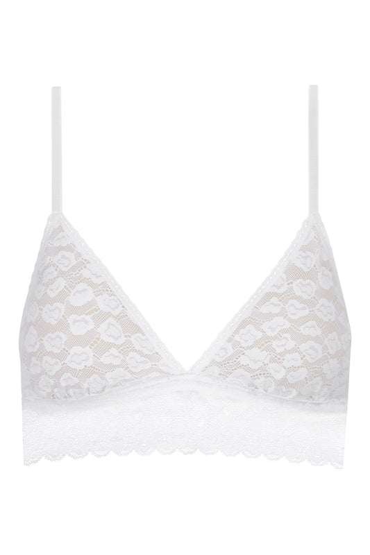 Savage Lace Triangle Bralette - White