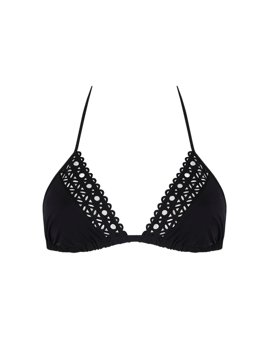 Ajourage Couture Triangle Bikini Top - Black