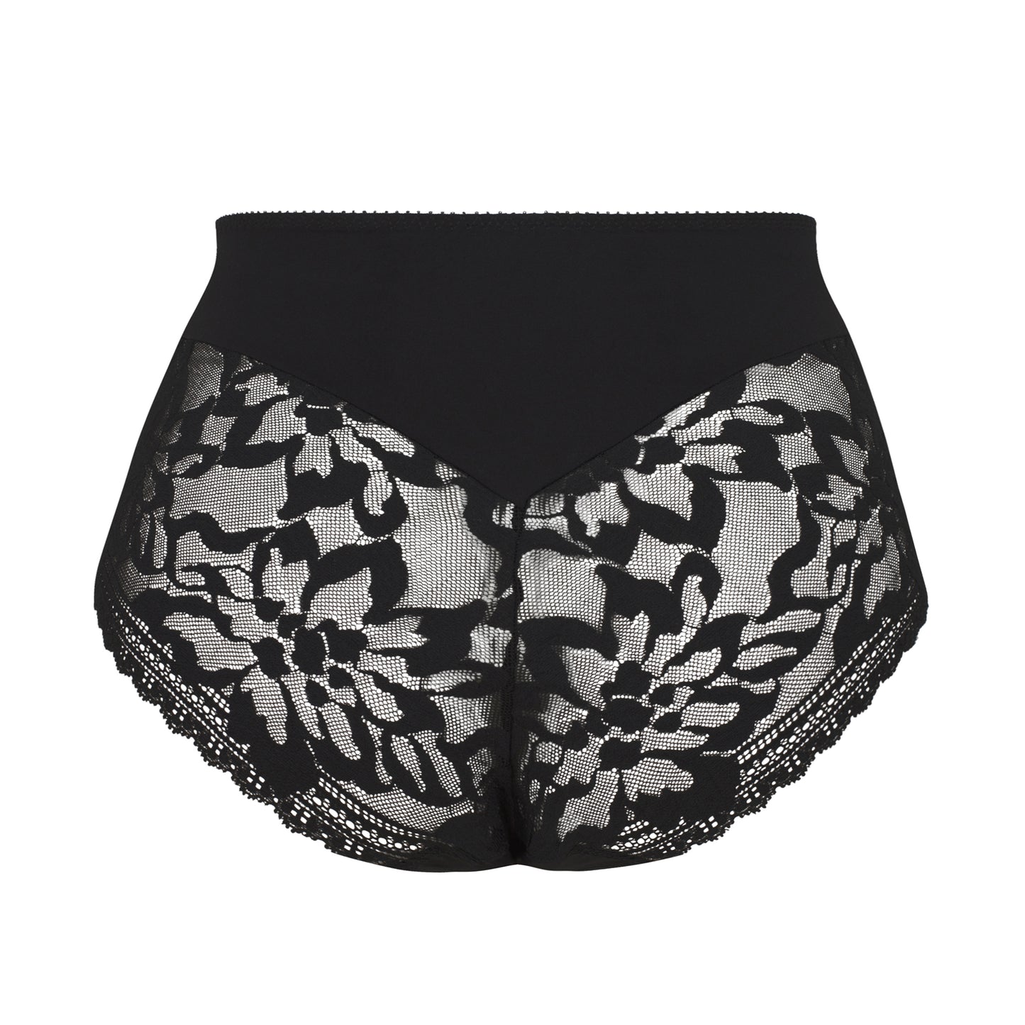 Leia High Waist Lace Brief - Black